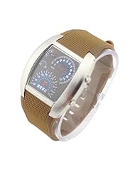 Accmart Cool RPM Turbo Flash LED Watch Car Meter Dial Unisex Wrist Watch Coffee
