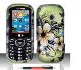 Apple Green Butterfly Flower Design Protector Hard Cover Case for LG Cosmos ....