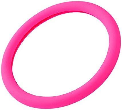 Houyue Silicone Car Steering Wheel Cover, Size Small Fits Outer Diameter of 13.5"-14.5" Steering Wheels (Pink)