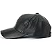 Zeroyoyo Adjustable Unisex Sporty Casual Hat Black Faux Leather Baseball Cap