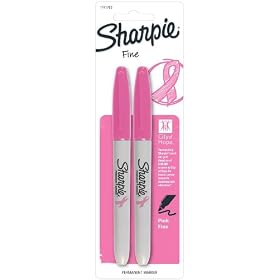 Sharpie Pink Ribbon Fine Point Permanent Markers, 2 Pink Markers (1741763)
