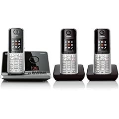 Siemens Gigaset SX795 - S810H TRIO, ISDN Telefon mit insg. 3 Mobilteilen - Anrufbeantworter - schnurlos - stahlgrau Freisprechen Adressbuch f�r 500 Eintraege Metall-Tasten Mini-USB
