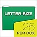 Pendaflex Recycled Hanging Folders, Letter Size, Bright Green, 1/5 Cut, 25/BX (81610)