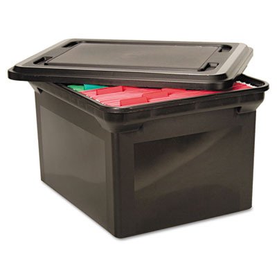 Advantus File Tote with Lid, 19 x 15.5 x 11 Inches, Black (AVT34052)