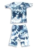 Baby Steps - Boys Shorty Cotton Pajamas Tye Die 2-Piece Cotton Pajama Set, Blue, White (Size 5)