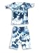 Baby Steps - Boys Shorty Cotton Pajamas Tye Die 2-Piece Cotton Pajama Set, Blue, White