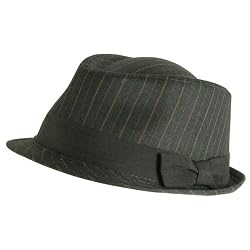 Pinstripe Stingy Short Fedora Tribly Hat HAT Charcoal Large Extra Large