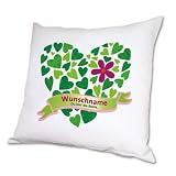 Privatkissen Blumenherz zum Muttertag mit Wunschnamen Privatkissen Blumenherz zum Muttertag mit Wunschnamen