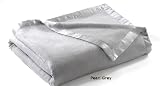 PEARL GRAY SILK PLUSH BLANKET - QUEEN