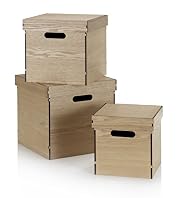 Wood Collection - 3 Lidded Storage Boxes