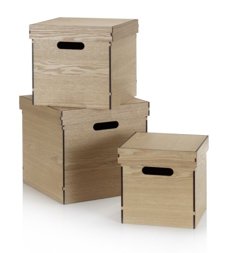 Set of 3 Wooden Storage