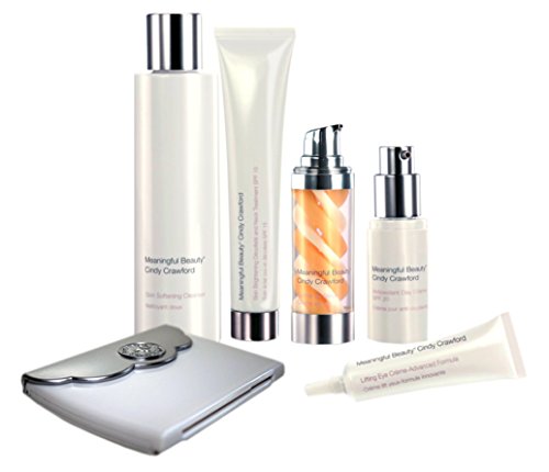 Meaningful Beauty 5-piece Collection-Creme de Serum-Skin Cleanser-Day, Neck & Eye Creme+Mirror with Magnification