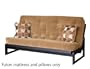 Full Size Futon Sofa Mattress Tufted in Sand Microfiber