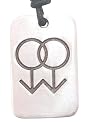 Gay Men Symbol Dog Tag Silver Tone Pewter Pendant Necklace