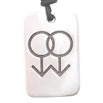 Gay Men Symbol Dog Tag Pewter Pendant Necklace