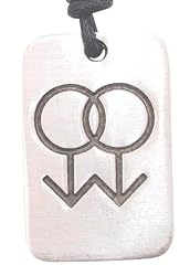 Gay Men Symbol Dog Tag Pewter Pendant Necklace