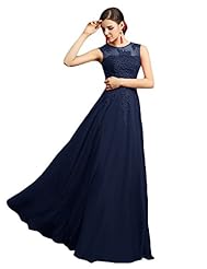 Chiffon 2015 Sheer Lace Evening Dress/Bridesmaid Dress/Prom Dress 