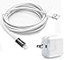 Kim Rose (tm)10 Foot Premium 8 Pin USB Data/Sync Cable + 12W Wall Charger Power Cord for Apple iPad, iphone, iTouch(compatible with iOS 8) White (USA Seller) (10 Feet)