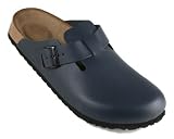 Birkenstock Newalk HUDSON Natural Leather and Cork Clogs, Womens Slip-on Shoes