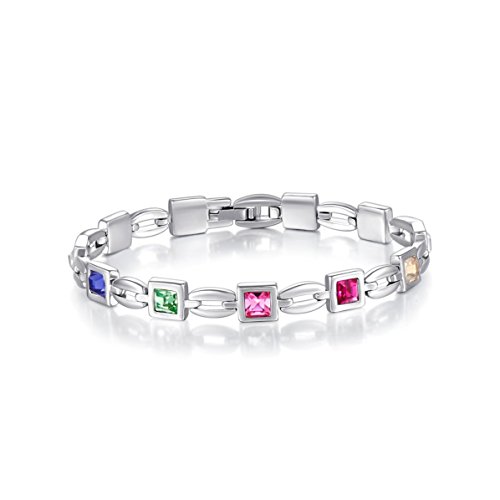 Deal of the Day Women's Austrian Crystal Charm Tennis Bracelet, 7.67