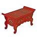 Handmade Asian Furniture - 29" Red Tibetan Console Coffee Table With Dragon & Phoenix Design