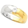 14K Two-Tone Gold Diamond Wedding Band Duo - Lady's Ring - 0.15 Ct.