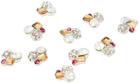 YESURPRISE New Trendy 10x Alloy 3D Colorful Crystal Rhinestones Pearl Nail Art Glitters DIY Decoration Fashion Gift Style 6