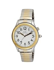 TimeOptics Womens Talking Two-Tone Day Date Alarm Expansion Bracelet Watch # GWC07TT