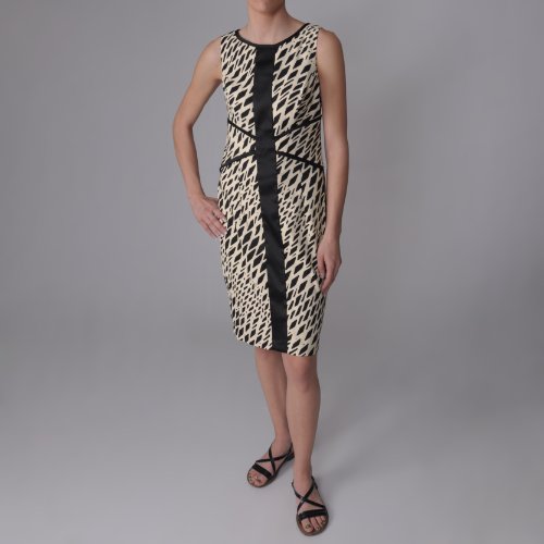 Sangria Womens Retro Print Sleeveless Dress