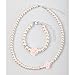 Crystal Dream Flower Girl & Bridesmaid Gift Set | Pink Simulated Pearls Necklace & Bracelet | Toddler Jewelry for First Photo Shoot | Elegant Flower Necklace