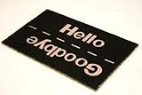 Homescapes - Door Mat- Hello Goodbye - 100% Natural Coir - 45 x75 cm - Indoor and Outdoor Doormat