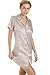 Camille Womens Luxurious Knee Length Mocha Print Satin Nightshirt