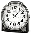 Seiko Bedside Alarm Clock Black Case with Silver-Tone Trim