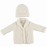 (ベアフットドリームス) BAREFOOT DREAMS ベビーカーディガン＆ハット COZY CHIC cardigan&hat (S, クリーム) [並行輸入品]