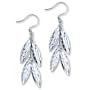 925 Sterling Silver Shining Leaves Dangle Earrings