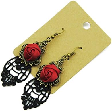 Vintage Classic Gothic Lace Flower Choker Earrings - LE001