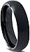 Tungsten Wedding Band Ring 6mm for Men Women Comfort Fit Black Enamel Domed Brushed Lifetime Guarantee
