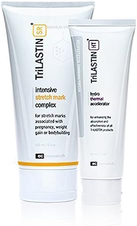 TriLASTIN - SR Stretch-mark Cream ( 5.5 oz ) with Hydro - Thermal Accelerator ( 3 oz ) by EC Research