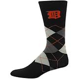 MLB Detroit Tigers Black Argyle Dress Socks