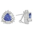 14K White Gold Tanzanite and Diamond Earrings