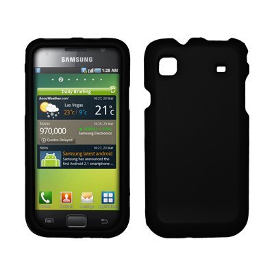 Samsung Vibrant / Galaxy S T959 Black Rubberized Hard Cover Crystal Case
