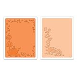 Sizzix Textured Impressions Embossing Folders 2PK - Wheelbarrow & Watering Can Set by Susan Tierney-