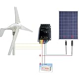 ECO-WORTHY 12 Volt 500W 500 Watt Wind Solar Power System: 1pc 12V/24V 400 Watt Wind Turbine Generator + 1pc 12V 100 Watt Polycrystalline Solar Panel+ 1 Pair MC4 Connectors with 12cm Cable