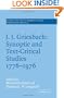 J. J. Griesbach: Synoptic and Text - Critical Studies 1776-1976 (Society for New Testament Studies Monograph Series)