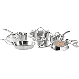 T-fal C836SC Ultimate Stainless Steel Copper Bottom Cookware Set , 12-Pieces, Silver