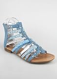 Strappy Denim Open Toe Sandal