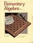 Principles of Elementary Algebra with Applications