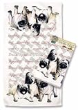 Pugs Pug Dogs Pups Set of 2 Dish Kitchen Towels