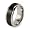 Ridged Edge Brushed & Polished Black Plated Tungsten Carbide Ring (9.0 mm) - Size 8.0