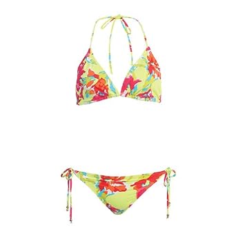 Buy 2 Pc Bikini Floral Pattern Set Halter Top & Bottom Red by Marina West
